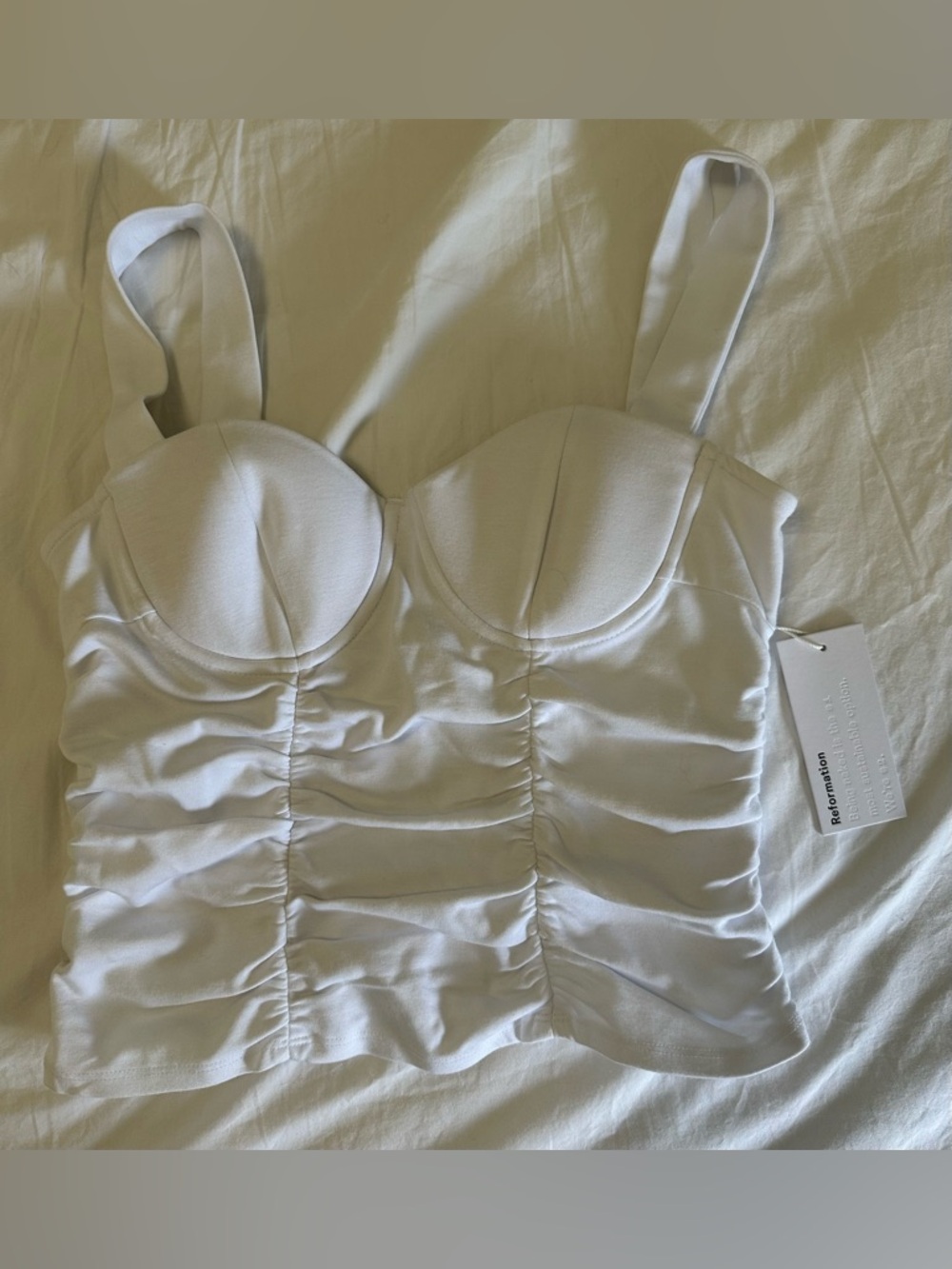 REFORMATION NWT Linnea Knit Top women’s white size XS